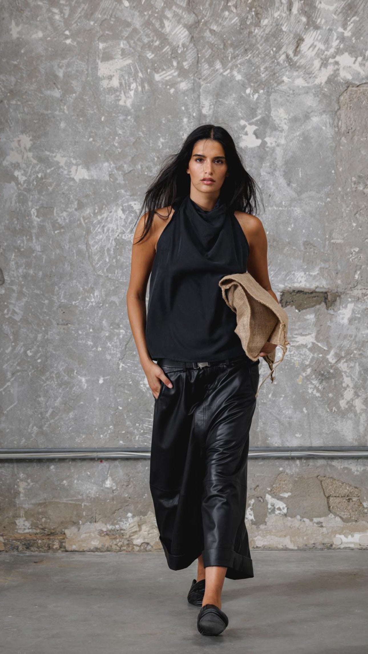 Billie leather Bermuda