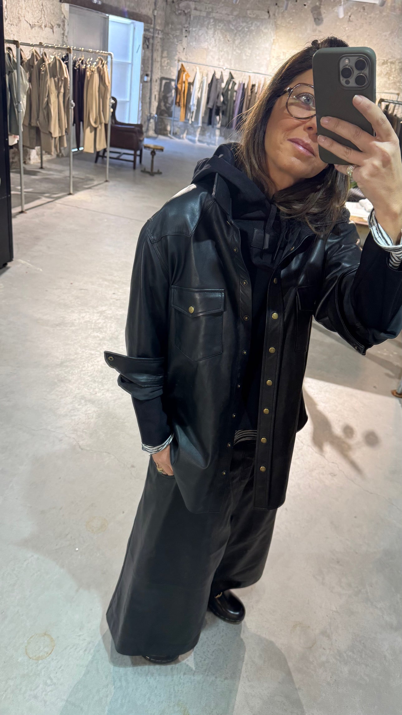 Bobbi leather shirt