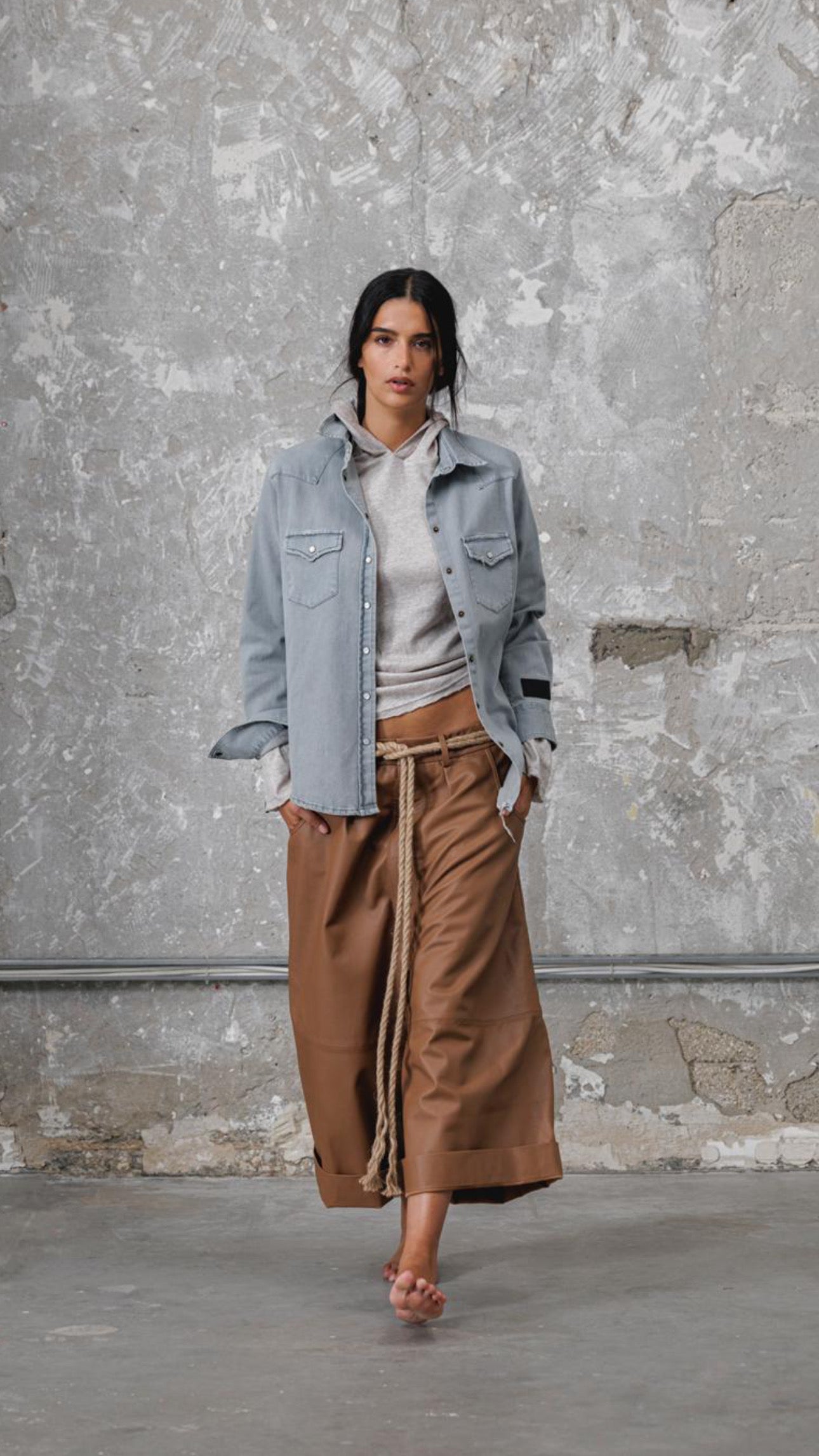 Billie leather Bermuda