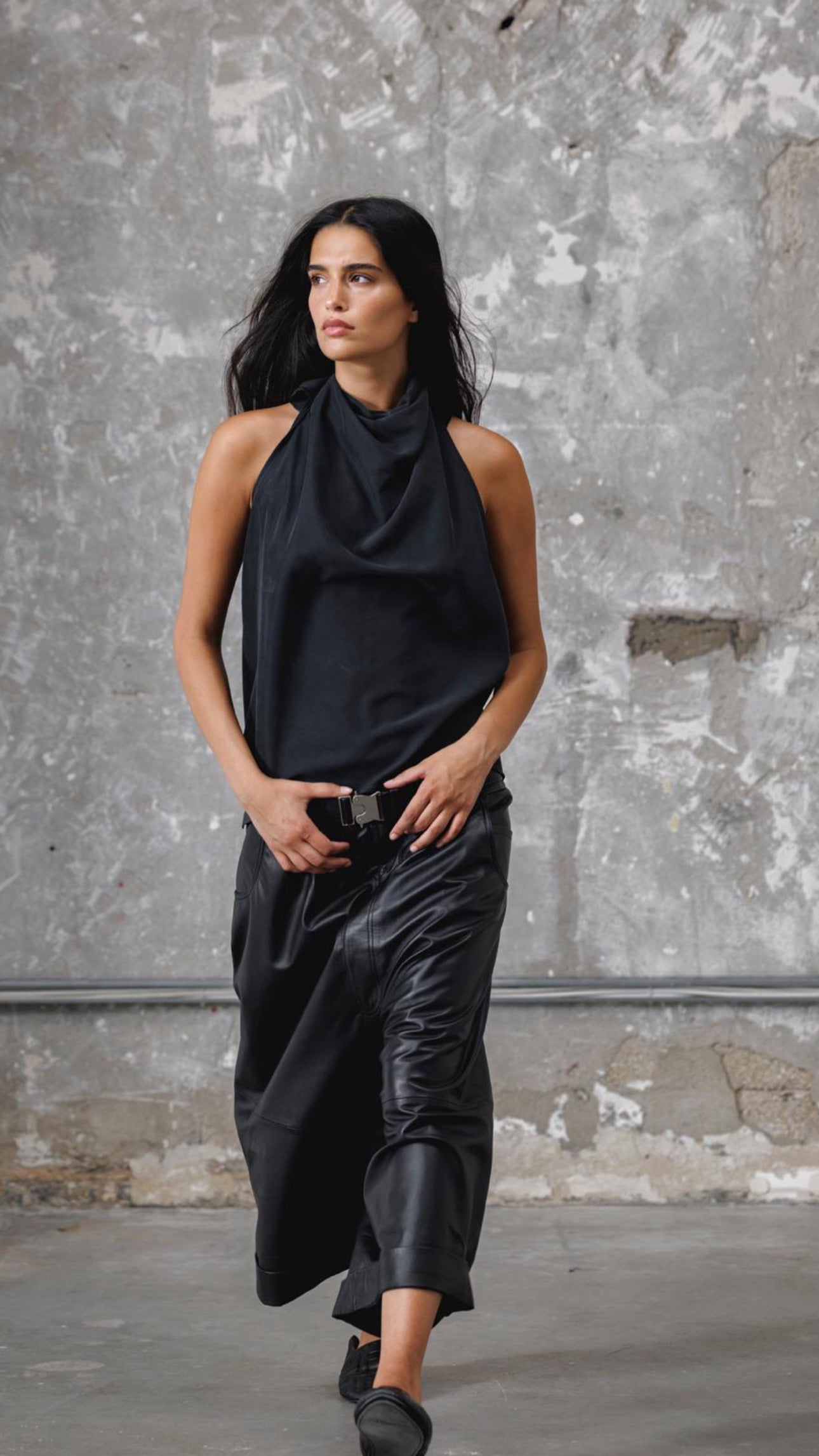 Billie leather Bermuda