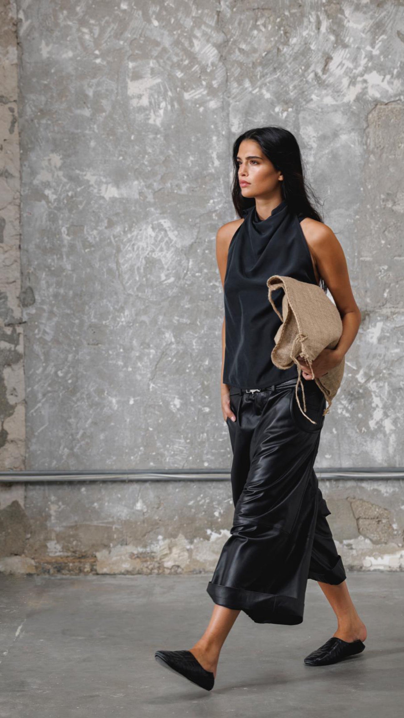 Billie leather Bermuda