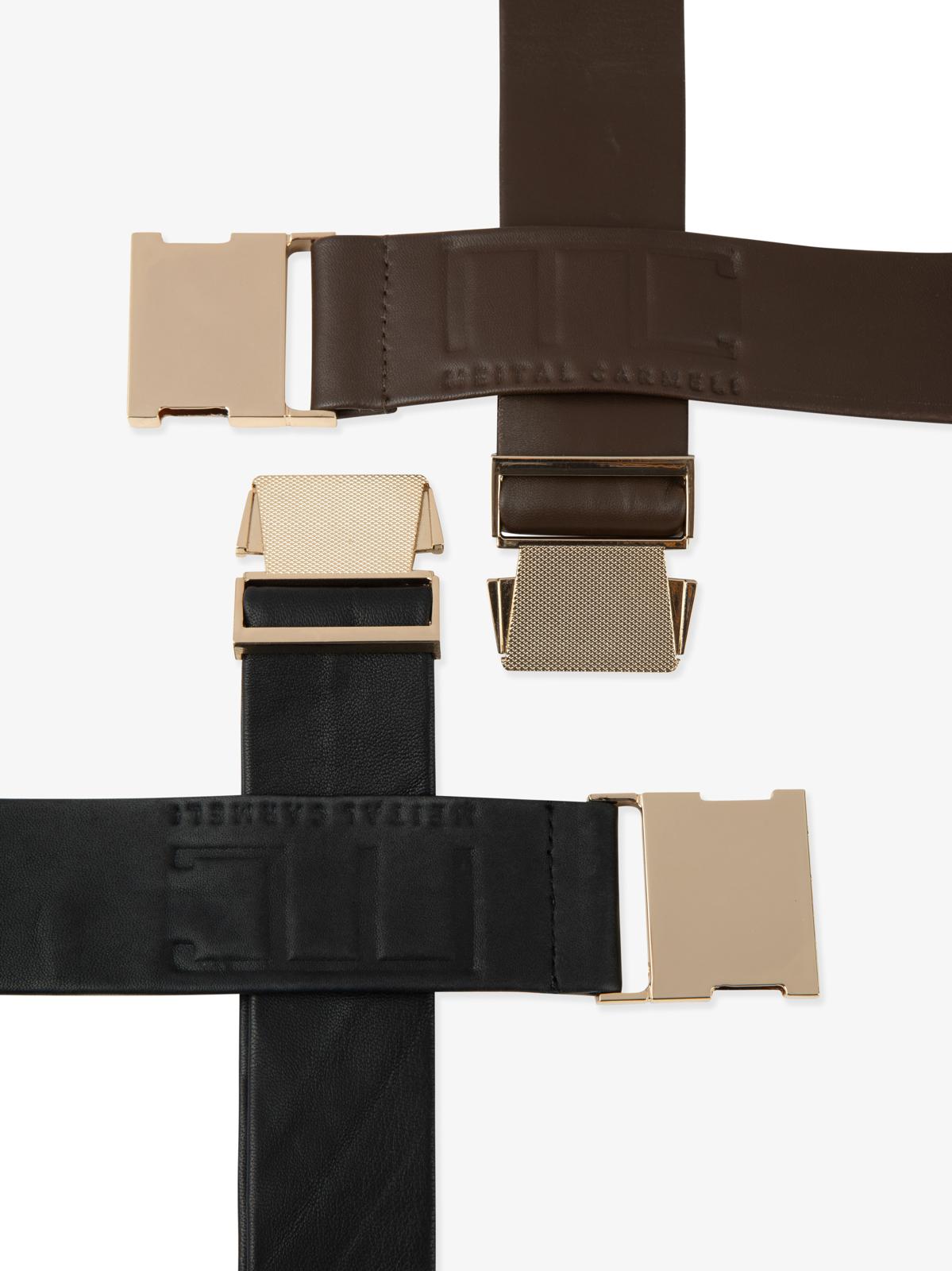 Robert rose gold leather belt