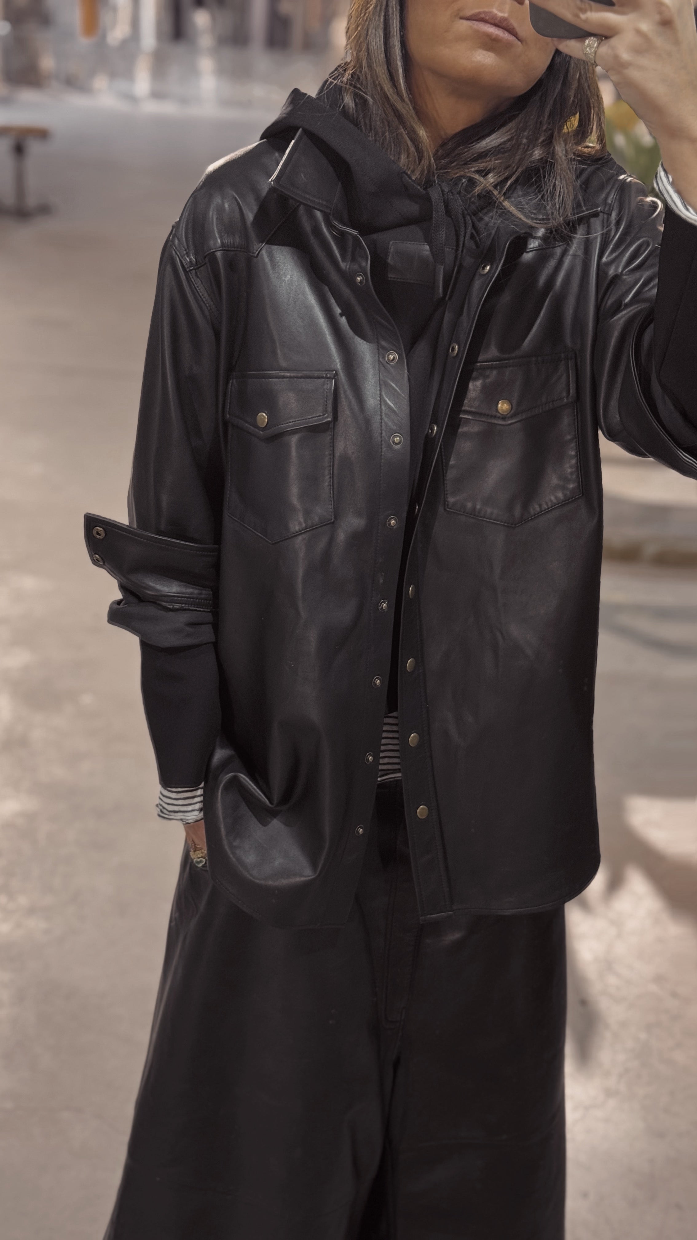 Bobbi leather shirt