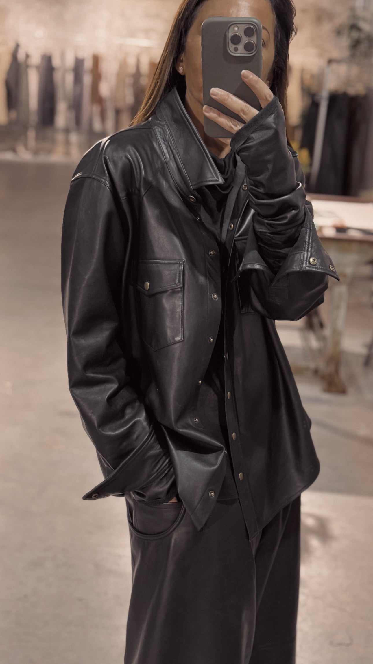 Bobbi leather shirt