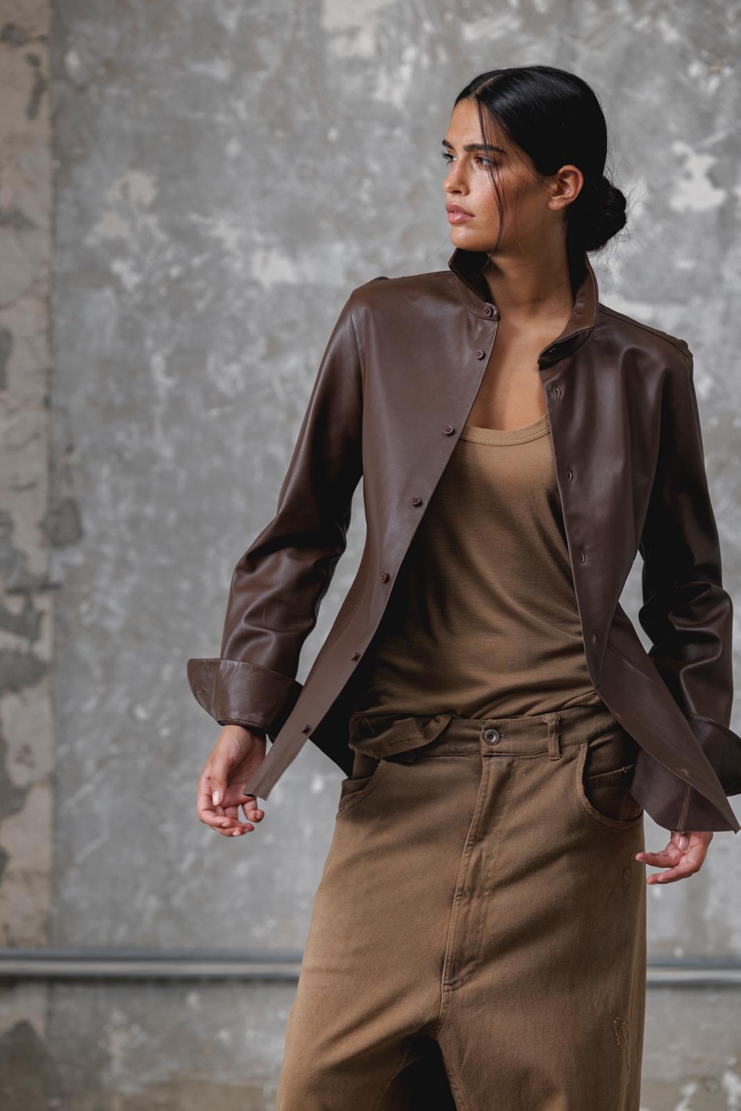 Roy leather shirt