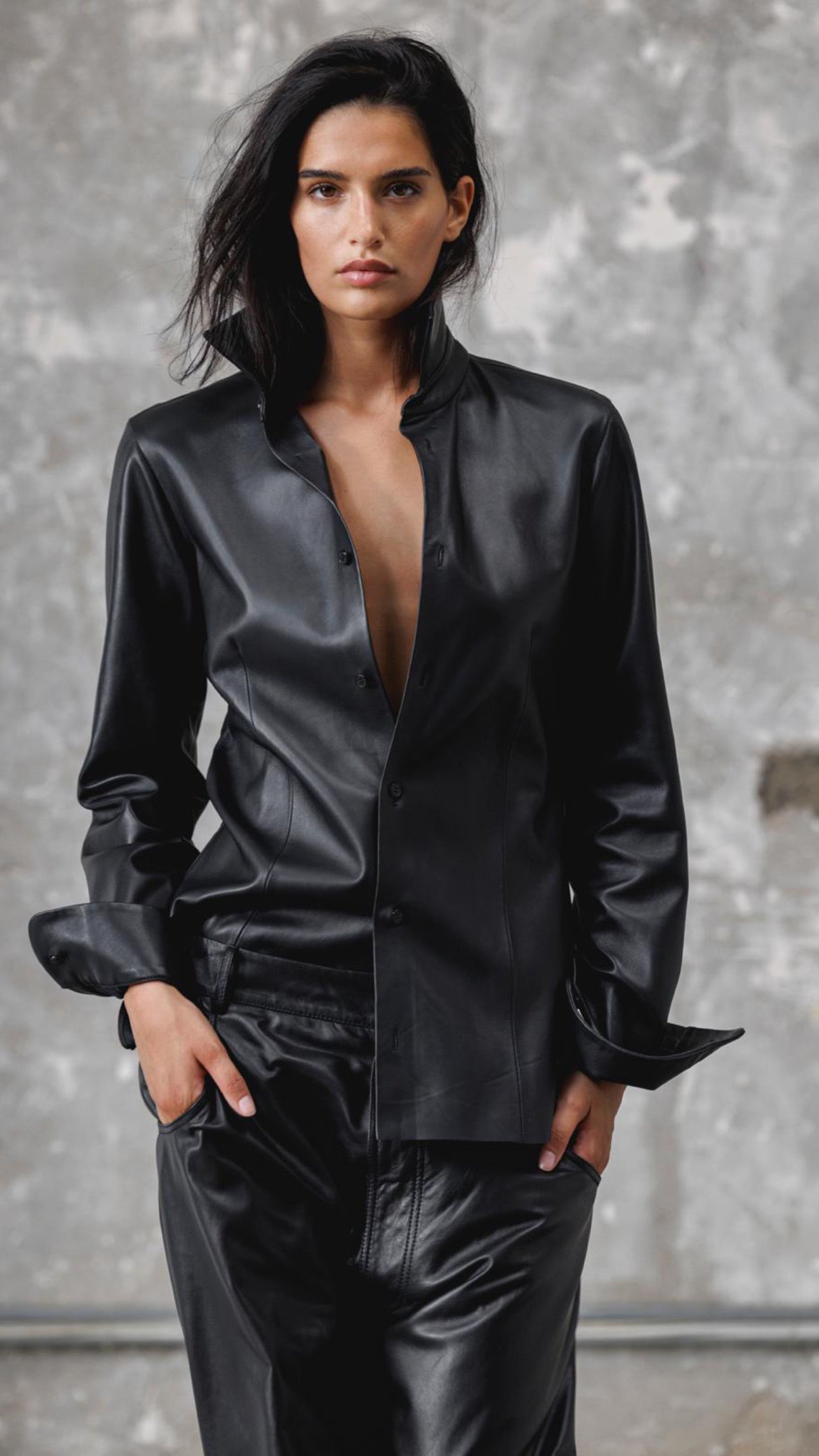 Roy leather shirt