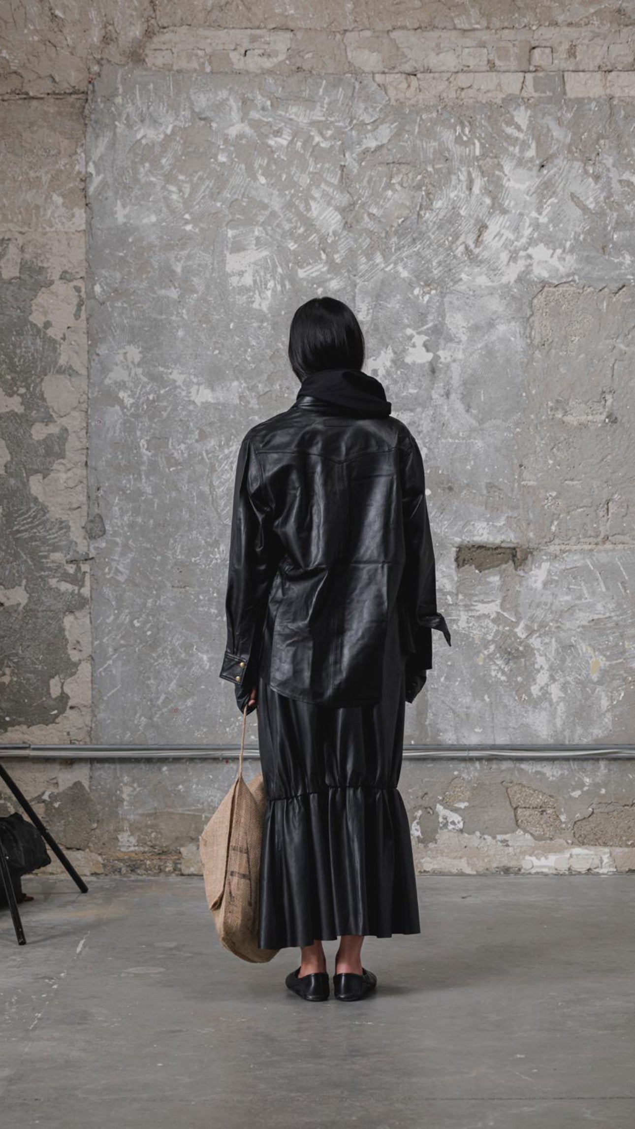 Mer leather skirt