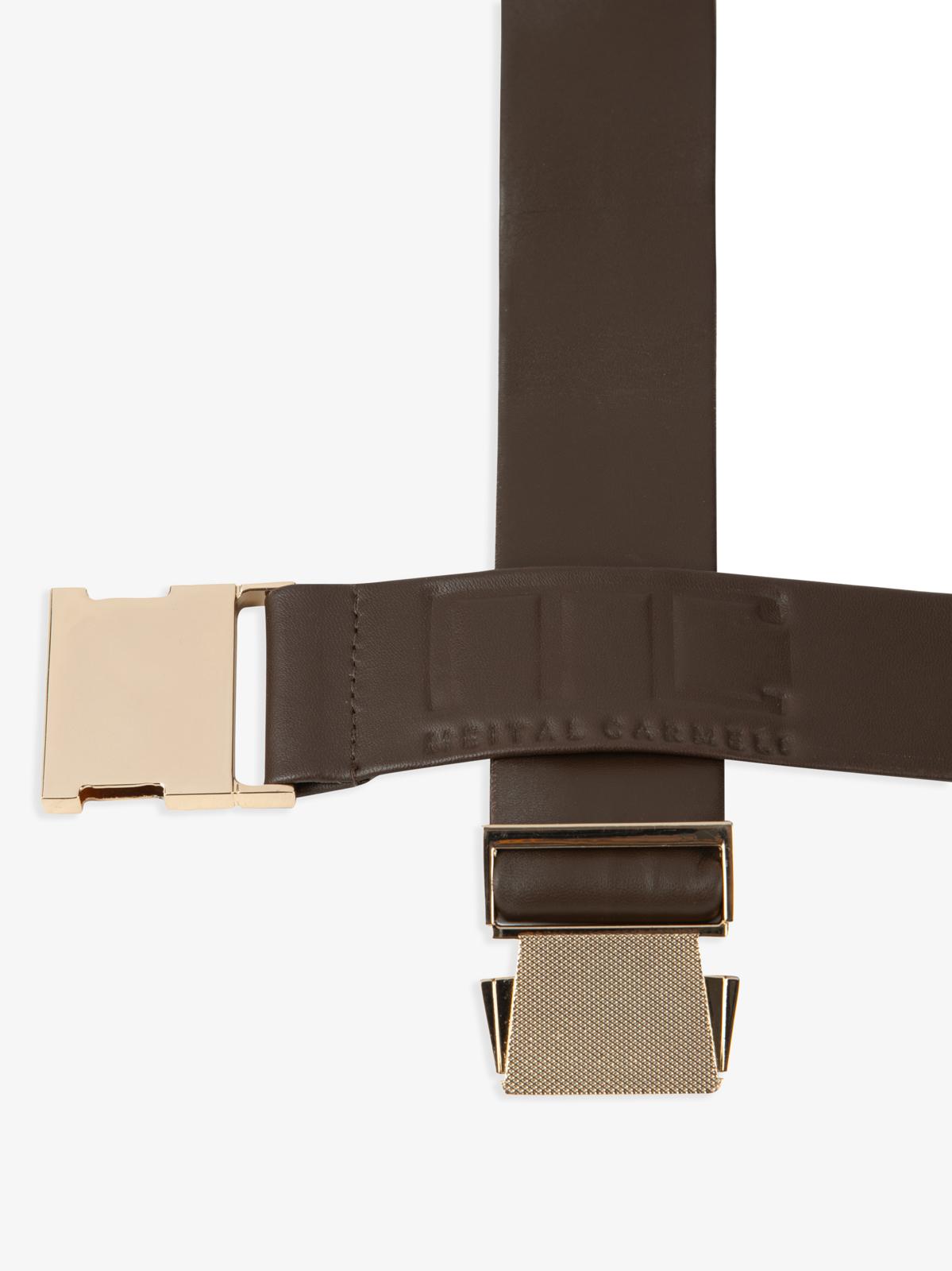 Robert rose gold leather belt
